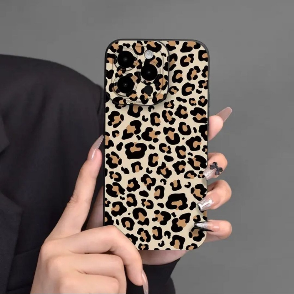 Leopard Pattern Case For iPhone 15 Pro Max - KHAKI-SALE